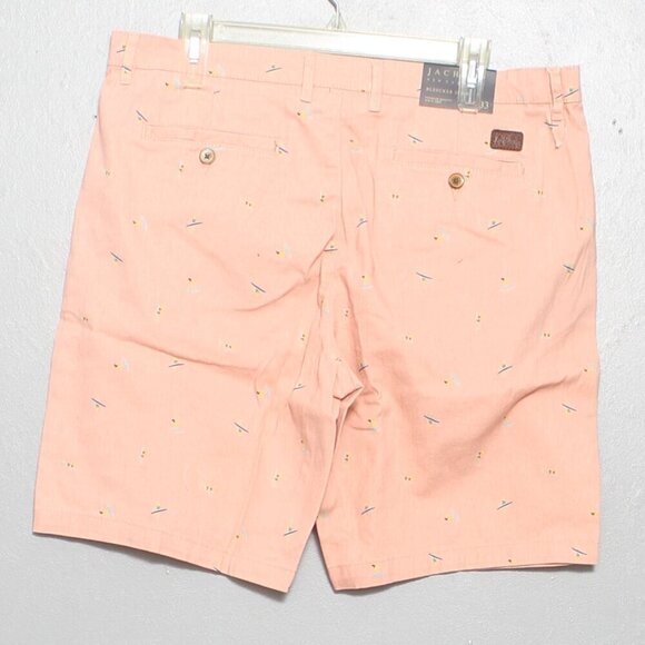 Jachs New York NWT pink surfer print pink twill cotton chino shorts - Picture 2 of 13